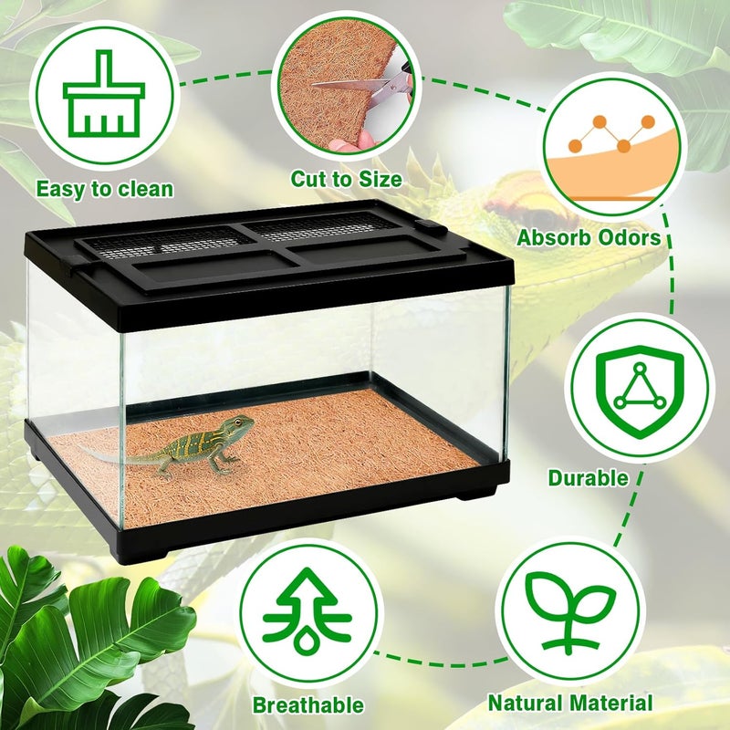 Halatool 18″×36″ Reptile Carpet for 20-40 Gallon Reptile Tank, Coconut Fiber Mat Thicken Terrarium Bedding Liner for Lizard Bearded Dragons Turtles Snake Leopard Gecko - Image 4